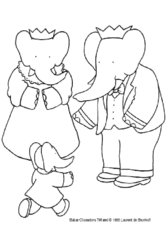 coloriage de babar