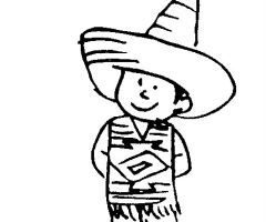 Coloriage enfant mexicain