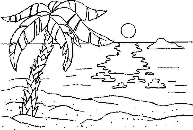 Coloriage île déserte