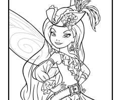 Coloriage fée Ondine pirate