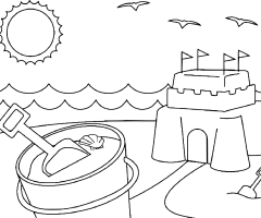 Coloriage chateau de sable