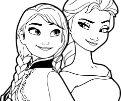 Coloriage Elsa Anna