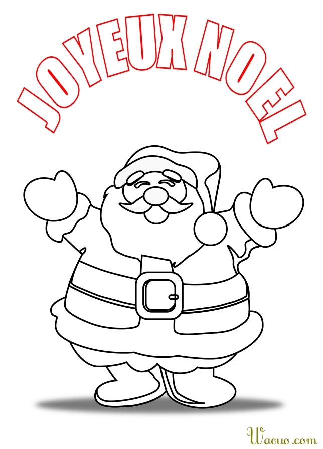 Coloriage Pere Noel joyeux